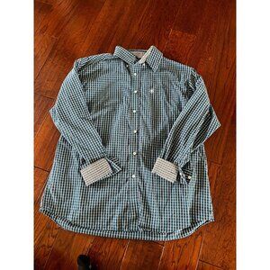 Ariat Men’s Blue Long sleeve Checkered Print Wrinkle Resistant Dress shirt sz XL
